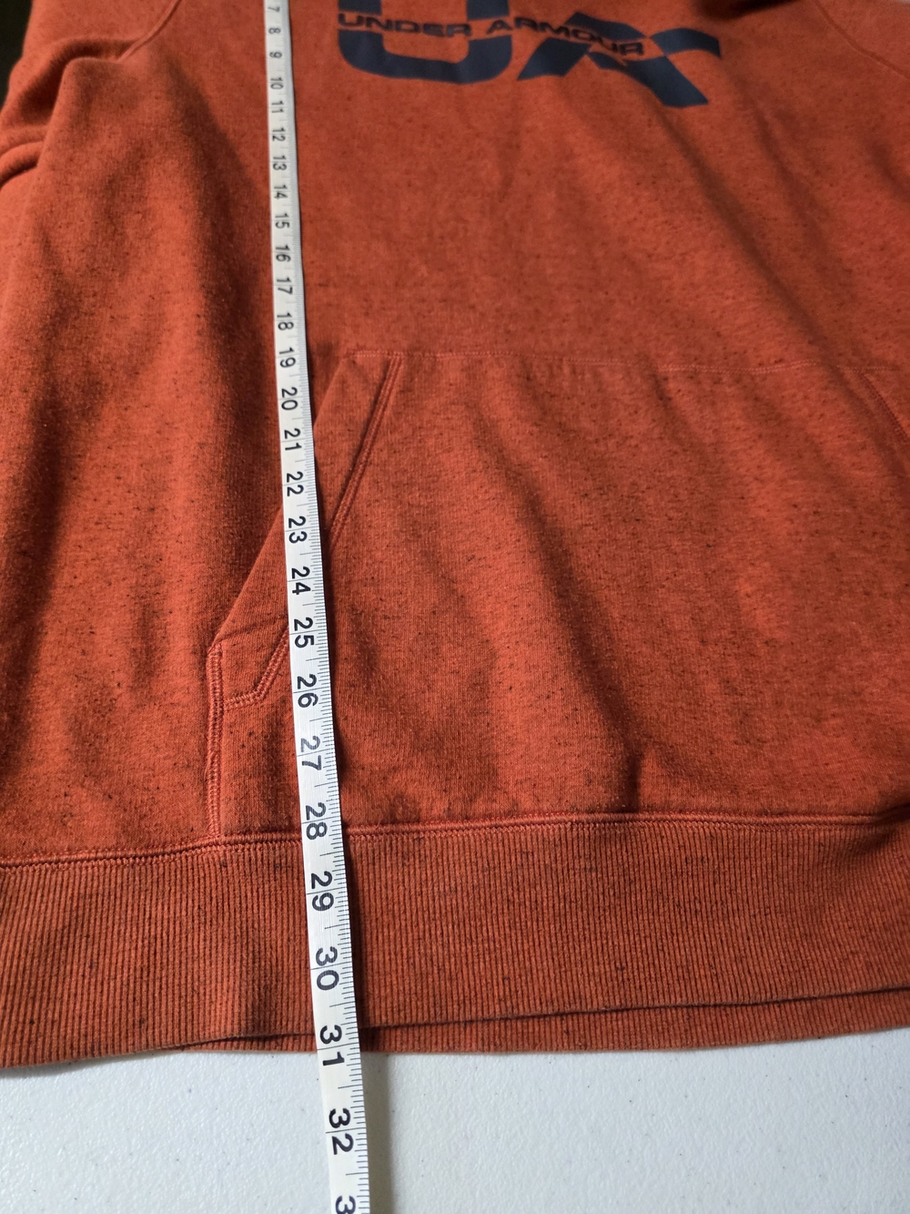 Under Armour Men's Orange UA Logo Hoodie Kangaroo Front Pocket Size XXL - Picture 10 of 11
